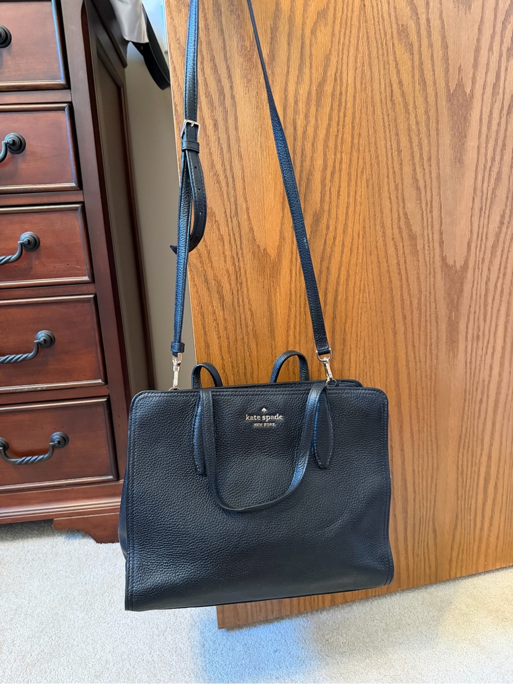kate spade Black Leather Crossbody Satchel